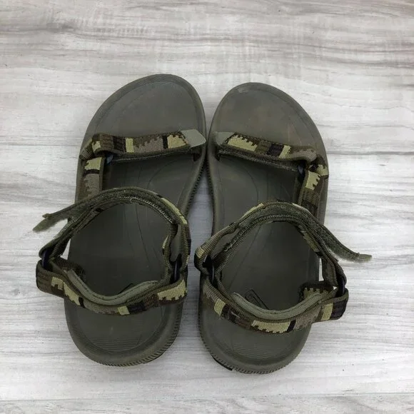 Teva Sandals Kids 2 Hurricane Green Hook and Loop Adjustable Strap Outdoor Shoes - Picture 8 of 11